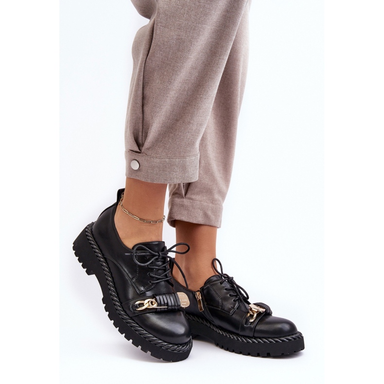 S.Barski Schwarze Plateauschuhe für Damen 1