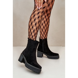 Schwarze Damen-Stiefeletten mit hohem Absatz 1