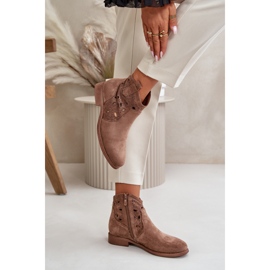 S. BARSKI Damenstiefel mit durchbrochenem Obermaterial S.Barski braun 2