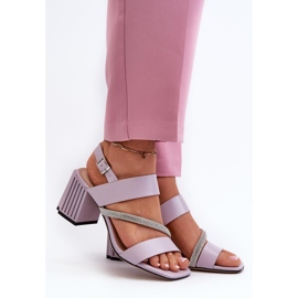 Violette Damensandalen mit hohem Absatz lila 1