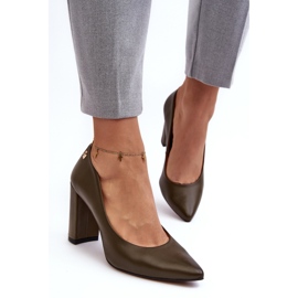 Elegante Damenpumps Laura Messi Dunkelgrün 1