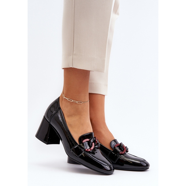 Damen-Pumps mit hohem Absatz Schwarz/Rosa 1