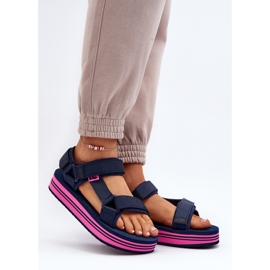 Lee Cooper LCW-24-05-2754L Marine/Fuchsia Sandalen blau 1