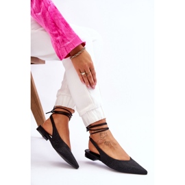 Damen-Ballerinas mit offenem Absatz Schwarz 1