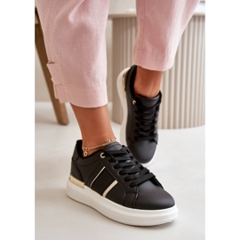 Schwarze Plateau-Sportschuhe 1