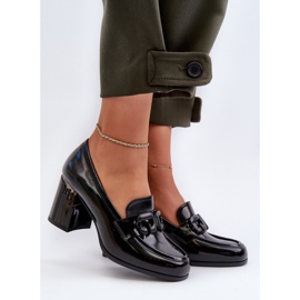 S.Barski Damenschuhe mit hohen Absätzen, schwarz lackiert 1