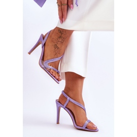 Elegante High-Heel-Sandalen Violett lila 1