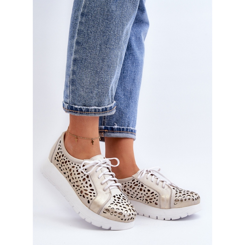 Zazoo Gold Damen-Lederschuhe golden 1