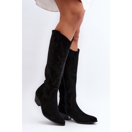 Schwarze Zazoo-Stiefel mit durchbrochenem Obermaterial 1