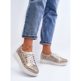 Zazoo Gold Damen-Lederschuhe golden 2