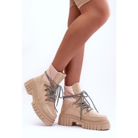 FB3 Beige Damen-Stiefeletten aus Wildleder 2