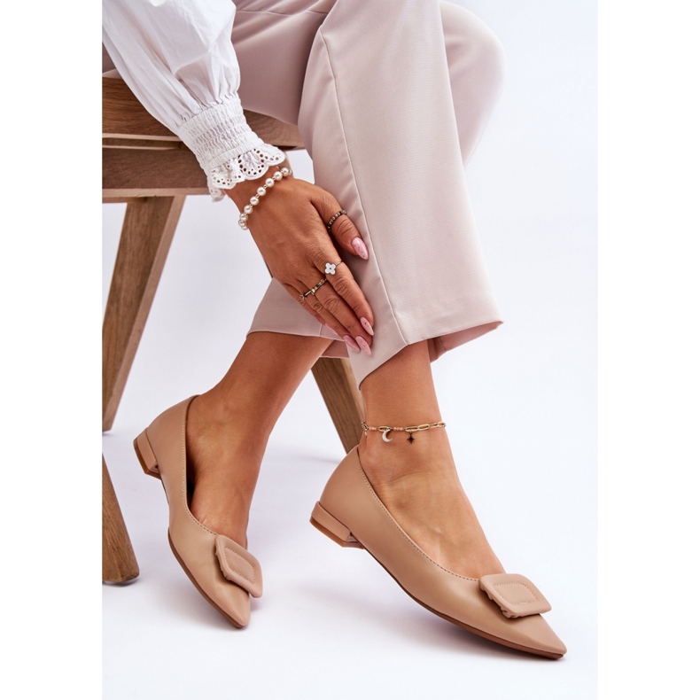 WS1 Damen-Ballerinas mit beigem Dekor 1