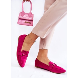 Damen-Mokassins aus Wildleder mit Fuchsia-Dekor rosa 1