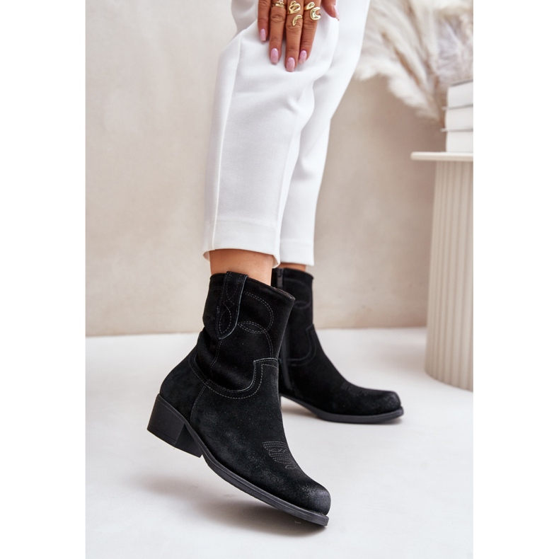 Sergio Leone Schwarze Cowboystiefel für Damen 1