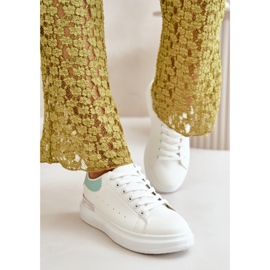 Damen-Sneaker auf der weiß/grünen Plattform 1