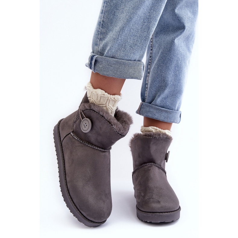 Damen-Schneestiefel auf der grauen Plattform 1