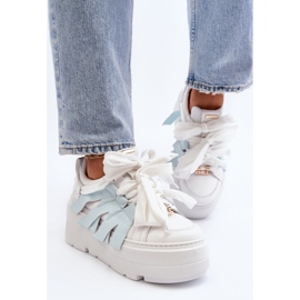 Damen-Sportschuhe auf der Zazoo Blue-Plattform blau 1