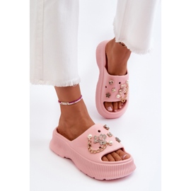 Damen-Flip-Flops mit rosa Verzierungen 1