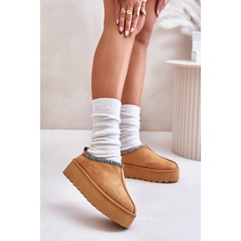 Camel-Plateaupantoffeln für Damen braun 1