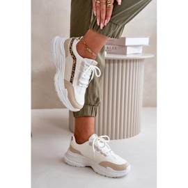 Sportschuhe in Beige/Leopard mit massiver Sohle 1