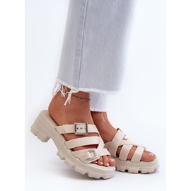 Zaxy Hellbeige Damen-Flip-Flops mit hohen Absätzen 1