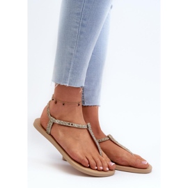 Damen-Flip-Flops mit Ipanema-Gold-Glitzer golden 1