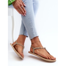 Damen-Flip-Flops mit Ipanema-Gold-Glitzer golden 2