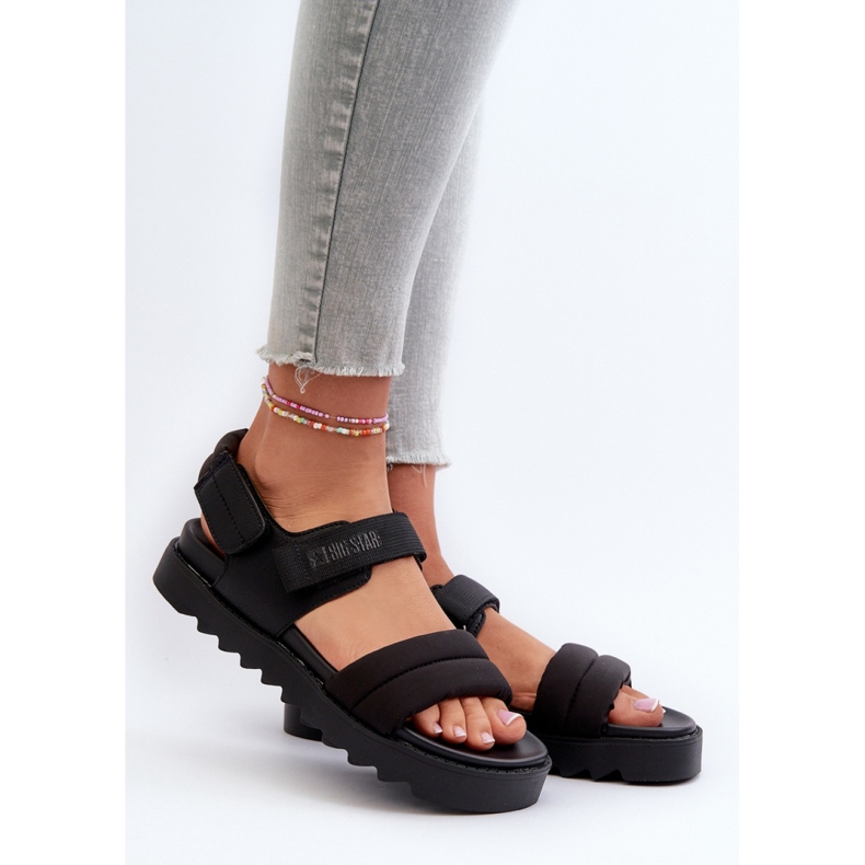 Damen-Plateausandalen Big Star Schwarz 1