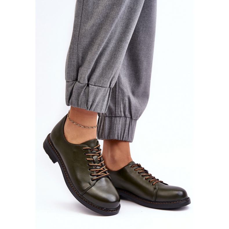 Grüne Damen-Schnürschuhe 1