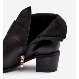 Damen-Stiefeletten mit niedrigem Absatz Schwarz 2