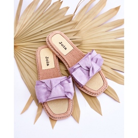 Wildleder-Slides mit violetter Schleife lila 2