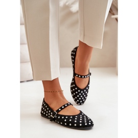 Riemchenballerinas für Damen in Schwarz 1