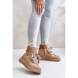 Warme braune Plateaustiefel 1