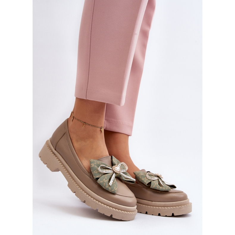 Loafer verziert mit einer Schleife Laura Messi Beige 1