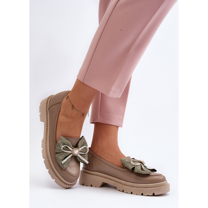 Loafer verziert mit einer Schleife Laura Messi Beige 2