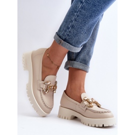 Elegante Chebello Beige Damenmokassins 2