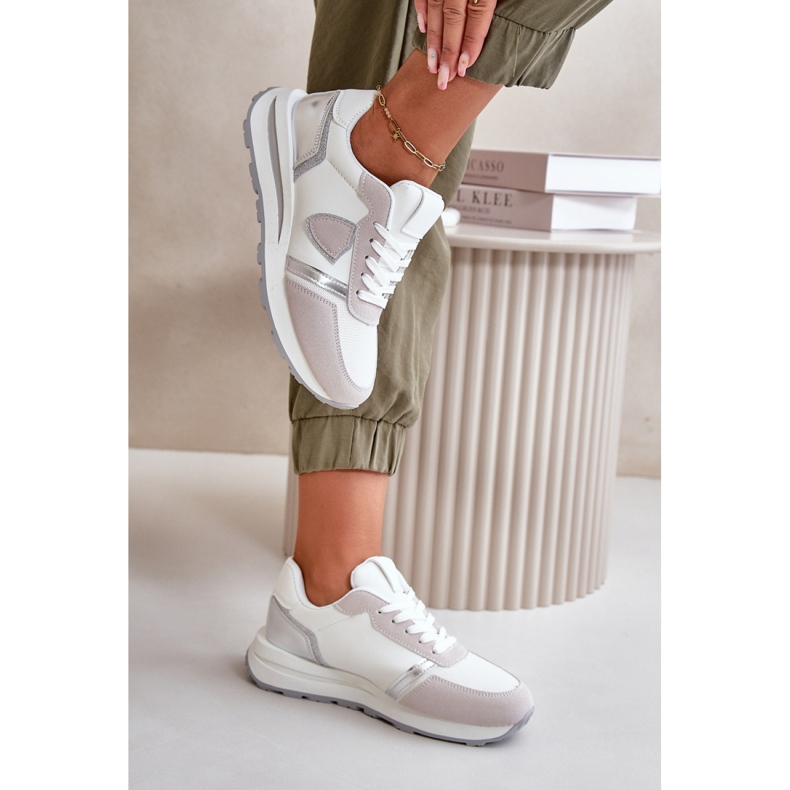 Damen-Sportschuhe mit Glitzer in Weiß 1