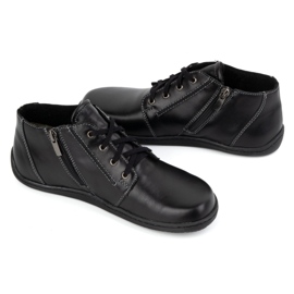 Olivier Barefoot Damen-Lederschuhe, leicht isoliert, High-Top mit Reißverschluss 787 schwarz 2