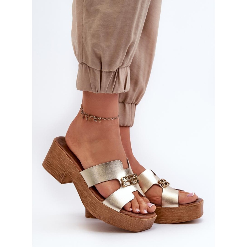 Step in style Sandalen-Flip-Flops Modell Zazoo 40412 Gold – Treten Sie ein mit Stil gelb 1