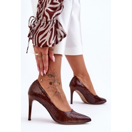 Step in style High Heels Modell Lewski Shoes 2659 Brown Wąż – Treten Sie ein mit Stil braun 2