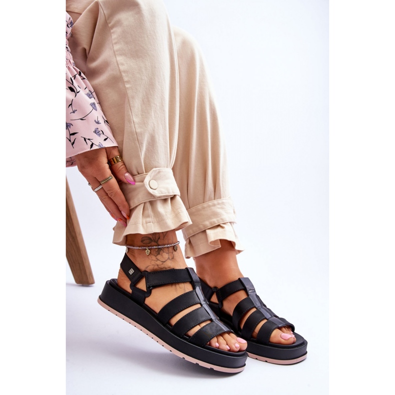 Zaxy Schwarze vegane Sandalen 1