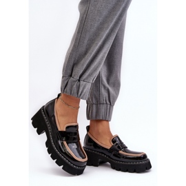 Damen-Lackleder-Loafer aus schwarzem Öko-Leder 2