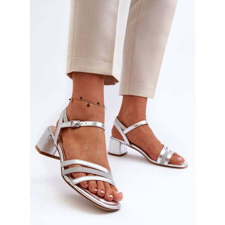 Step in style Sandalen Modell Sergio Leone SK046 Silber – Treten Sie ein mit Stil grau 1