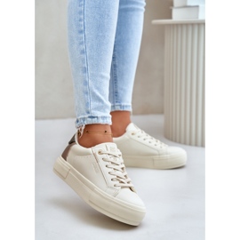 Damen-Sportschuhe aus Big Star Beige Öko-Leder 1