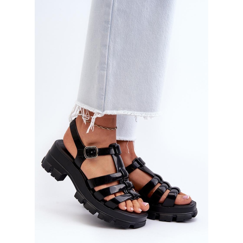 Zaxy Schwarze vegane Sandalen 1
