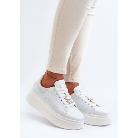 Vinceza Damen-Plateau-Sneaker Weiß 1