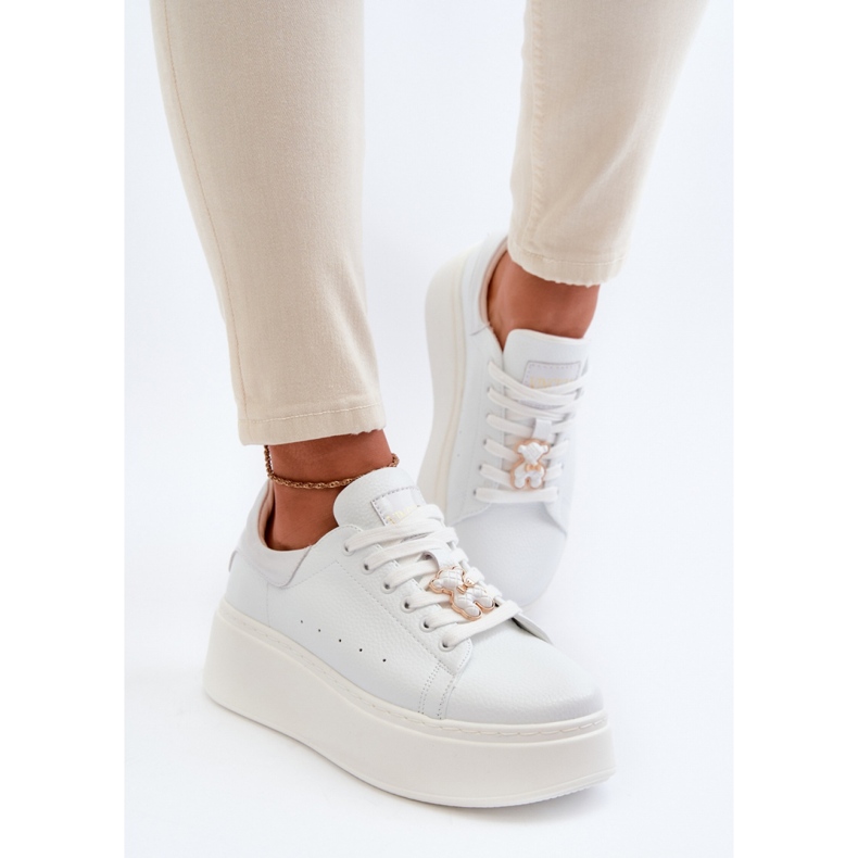 Vinceza Damen-Plateau-Sneaker Weiß 2