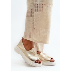 Zazoo Gold Damen-Sandalen aus Naturleder golden 1