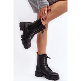 Step in style Arbeitermodell Charmea F33 aus schwarzem Leder – Treten Sie ein mit Stil 2