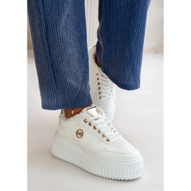 Sportschuhe mit dickem Boden, weiß 1